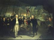 Daniel Orme Duncan Receiving the Surrender of de Winter at the Battle of Camperdown, 11 October 1797 oil on canvas
